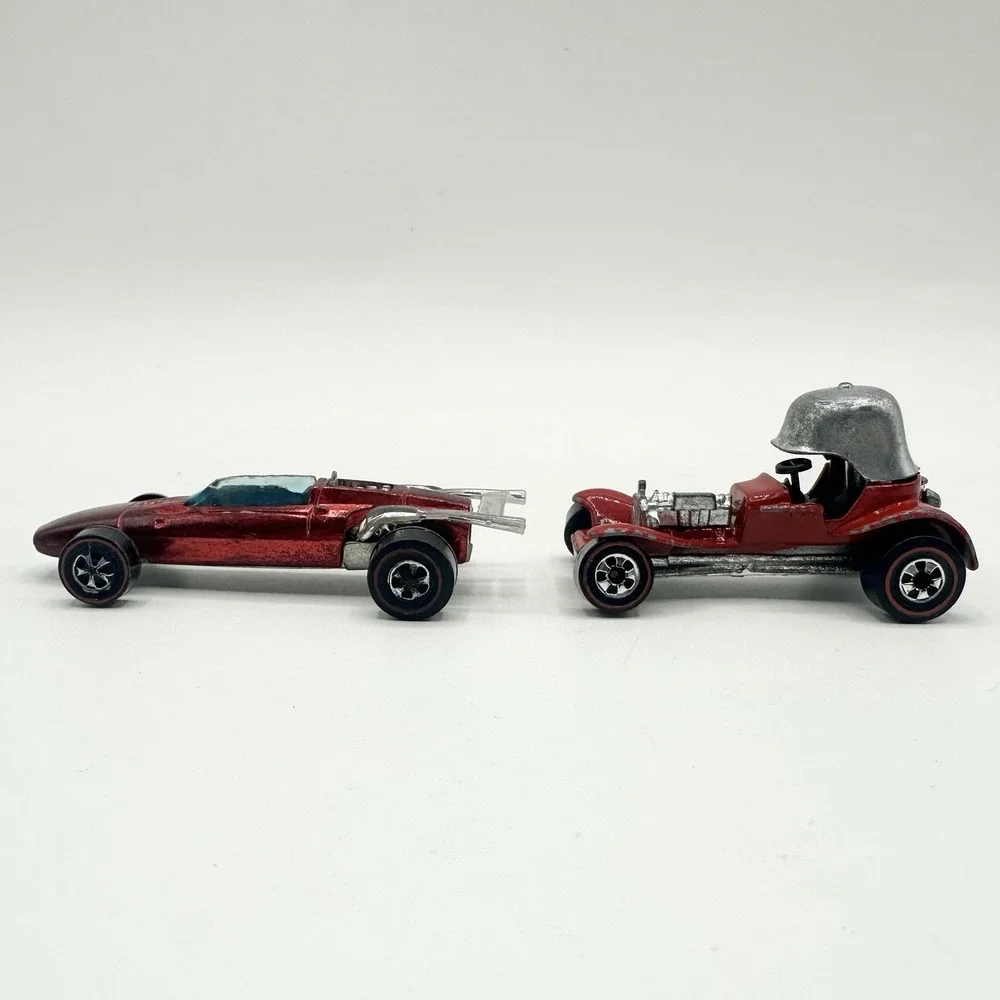 Vintage Hot Wheels Redline Red Indy Baron & Red Baron Toy Car READ